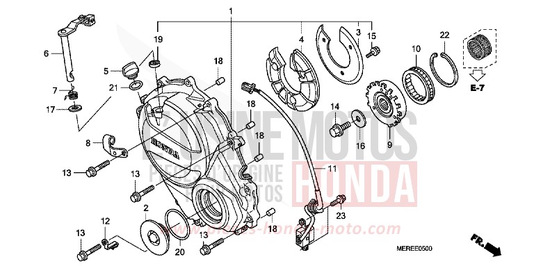 RIGHT CRANKCASE COVER for CBF600N ABS PEARL NIGHTSTAR BLACK (NHA84) from 2009